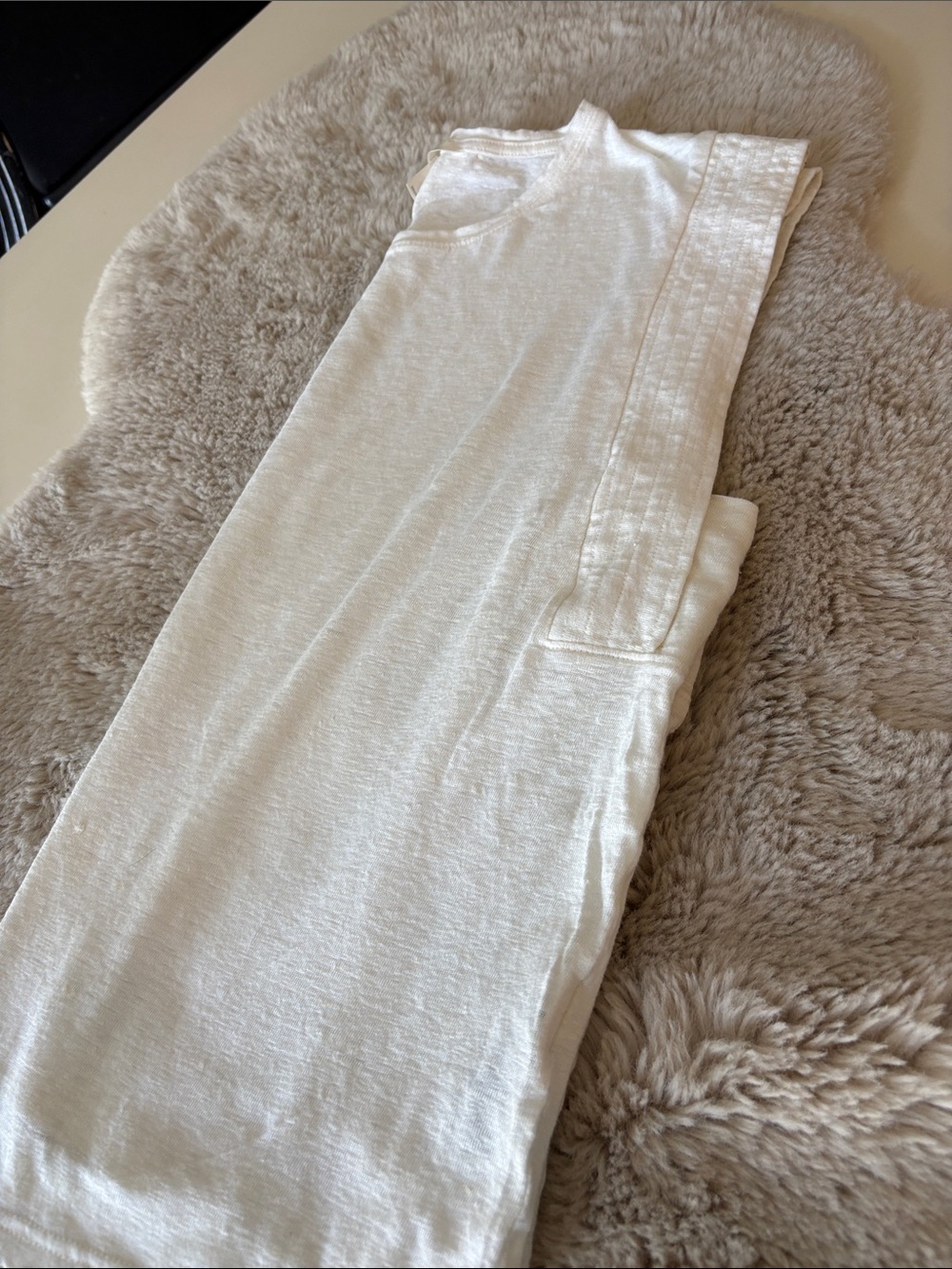 Banana Republic Cream Ribbed Sleep Tank